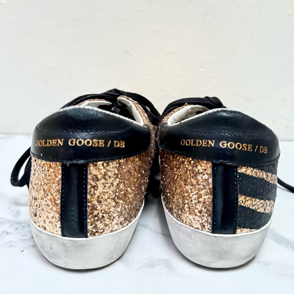 Golden Goose Gold Glitter Flag Sneakers - Picture 9 of 16
